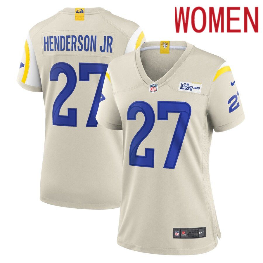 Women Los Angeles Rams #27 Darrell Henderson Jr. Nike Bone Player Game NFL Jersey->women nfl jersey->Women Jersey